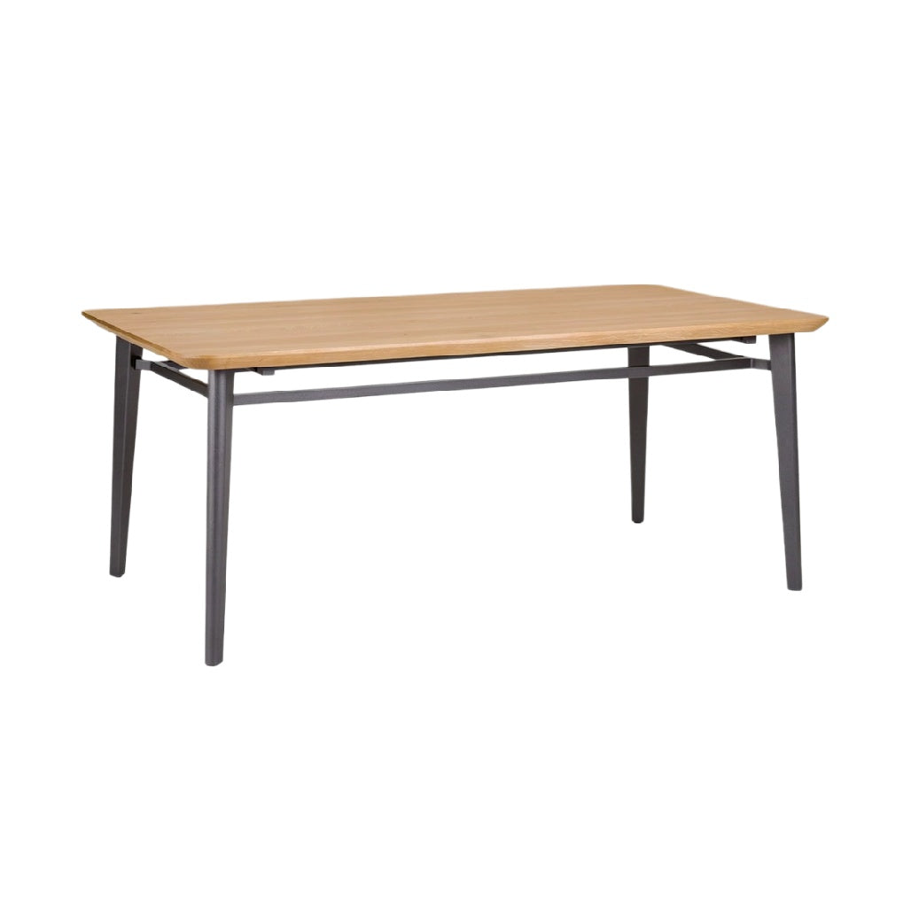 Eettafel van Hout met Stalen Frame - Modern Ontwerp en Duurzaam Materiaal
