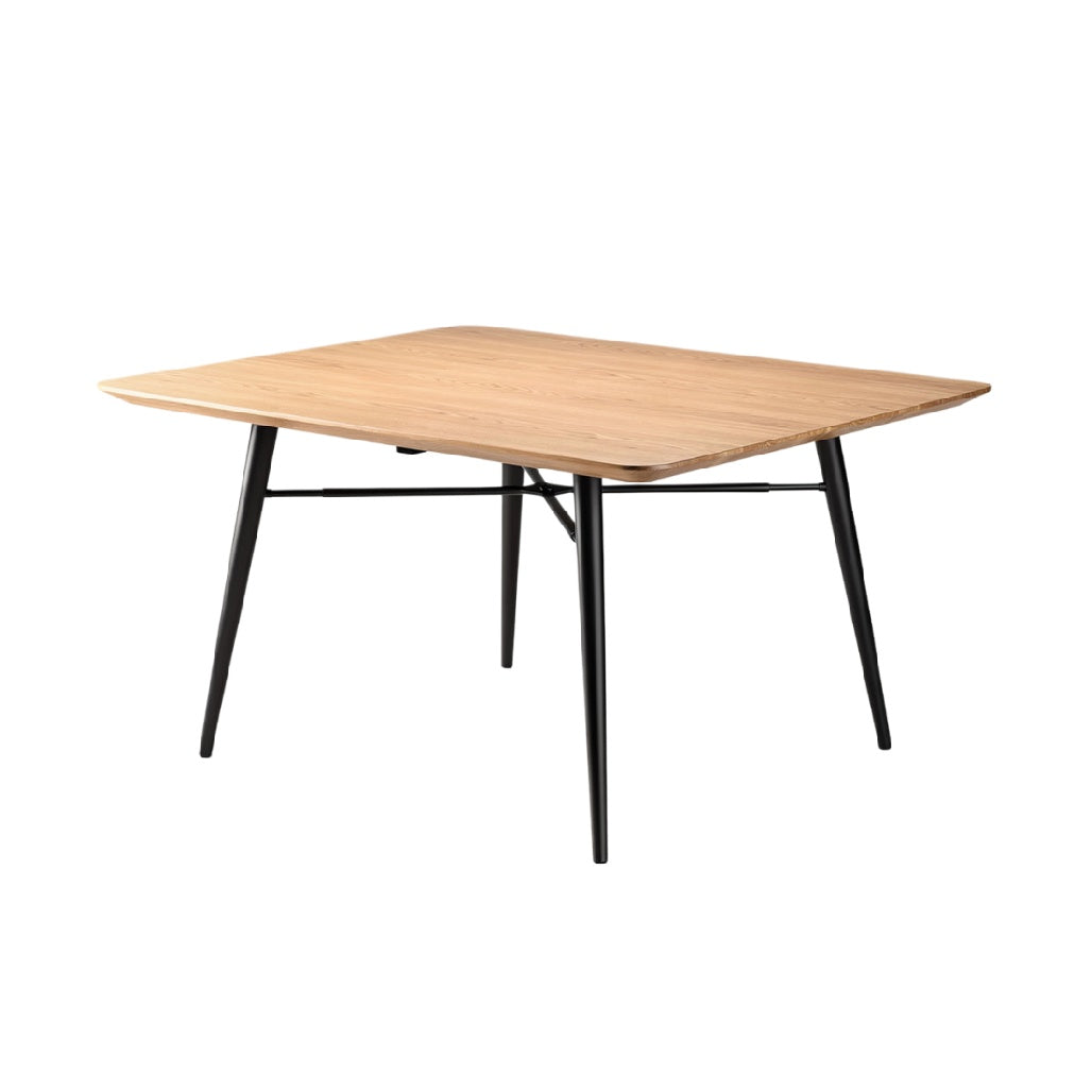### Modern houten salontafel met metalen poten
