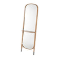 Vrijstaande Houten Spiegel met Hangplank - Modern Design en Functionaliteit