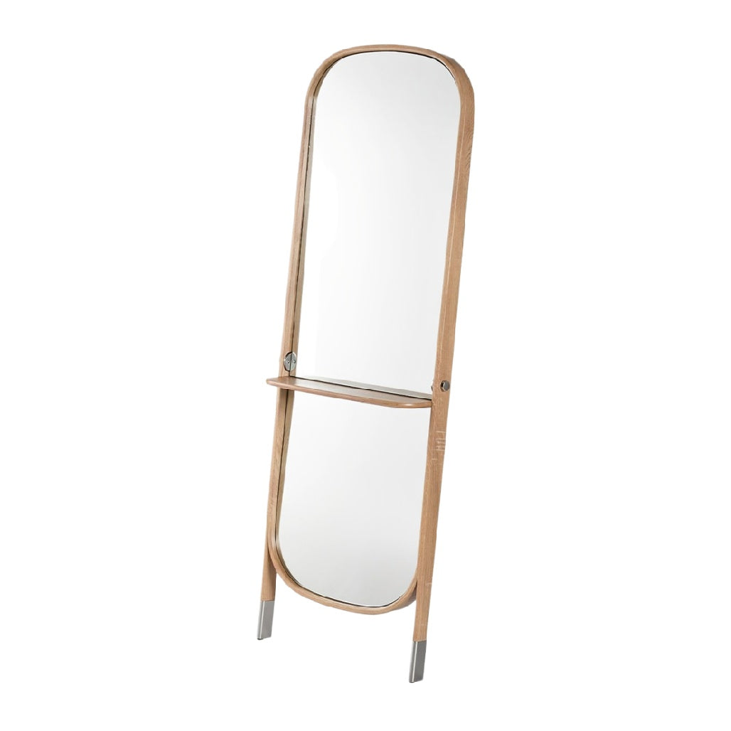 Vrijstaande Houten Spiegel met Hangplank - Modern Design en Functionaliteit